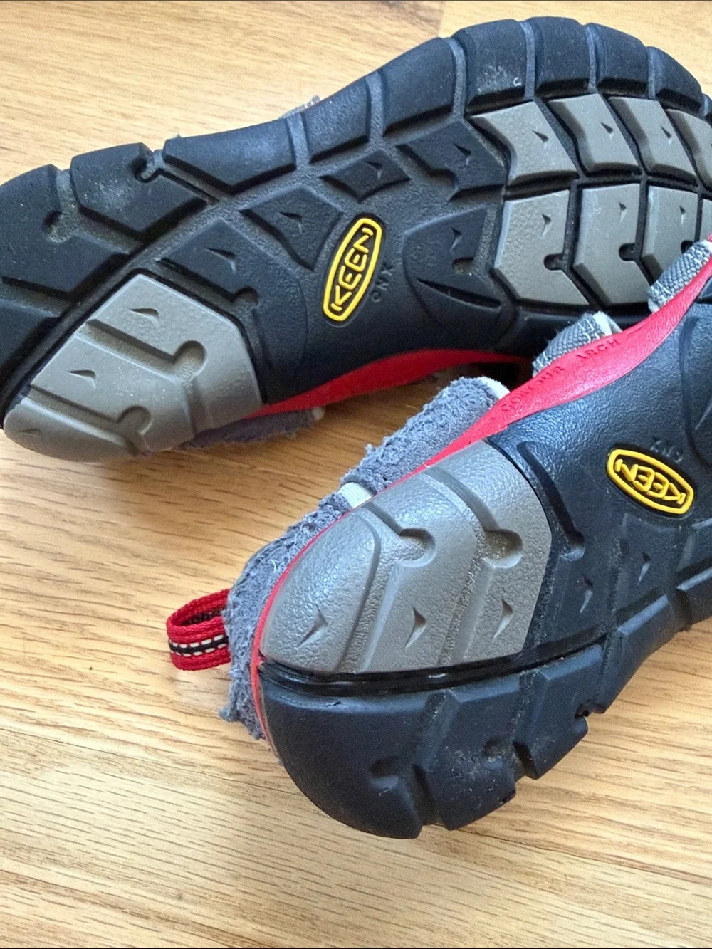 Keen Kids Gray and Red Water Shoes